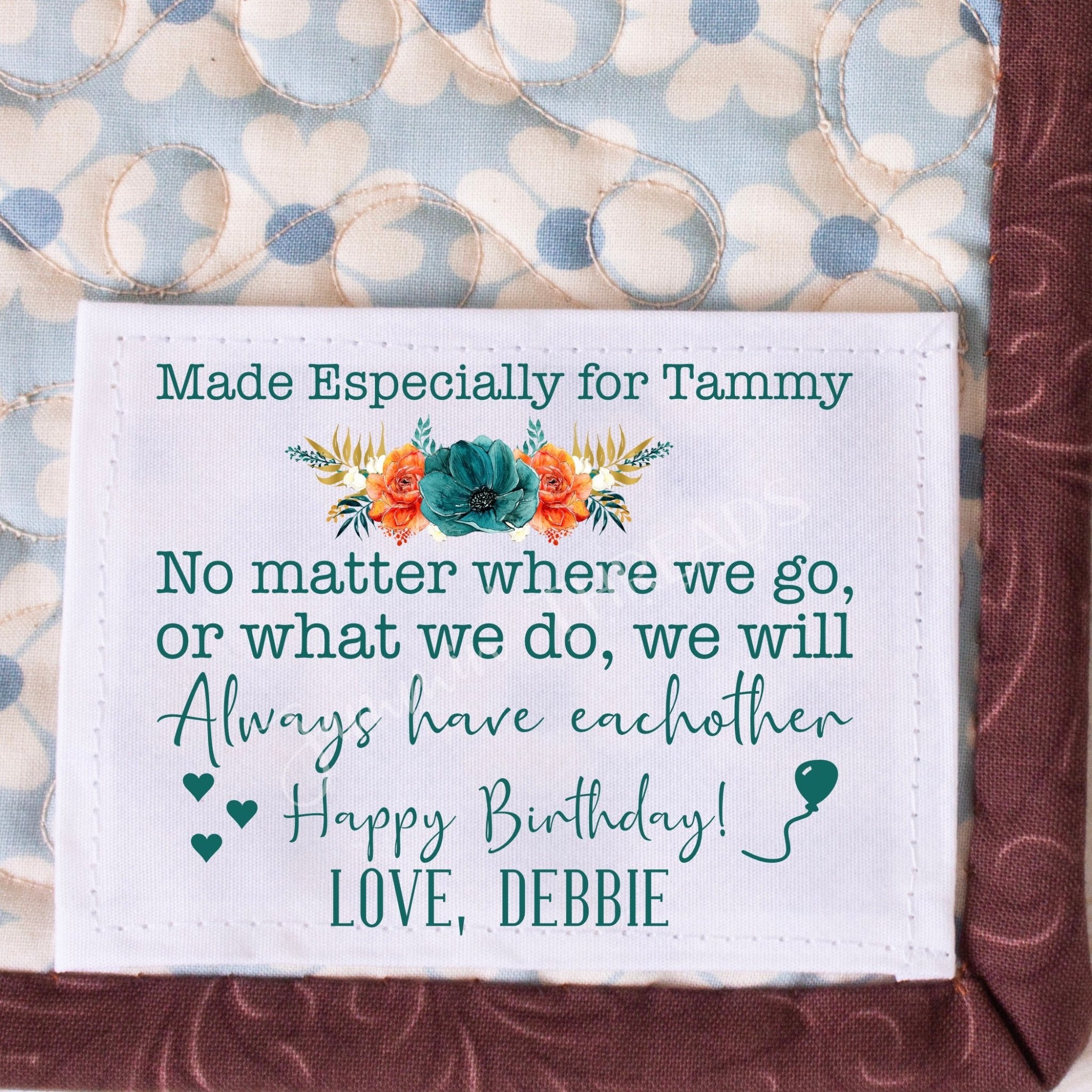 Friendship Quilt Labels - Personalized for your bestie - Jammin Threads
