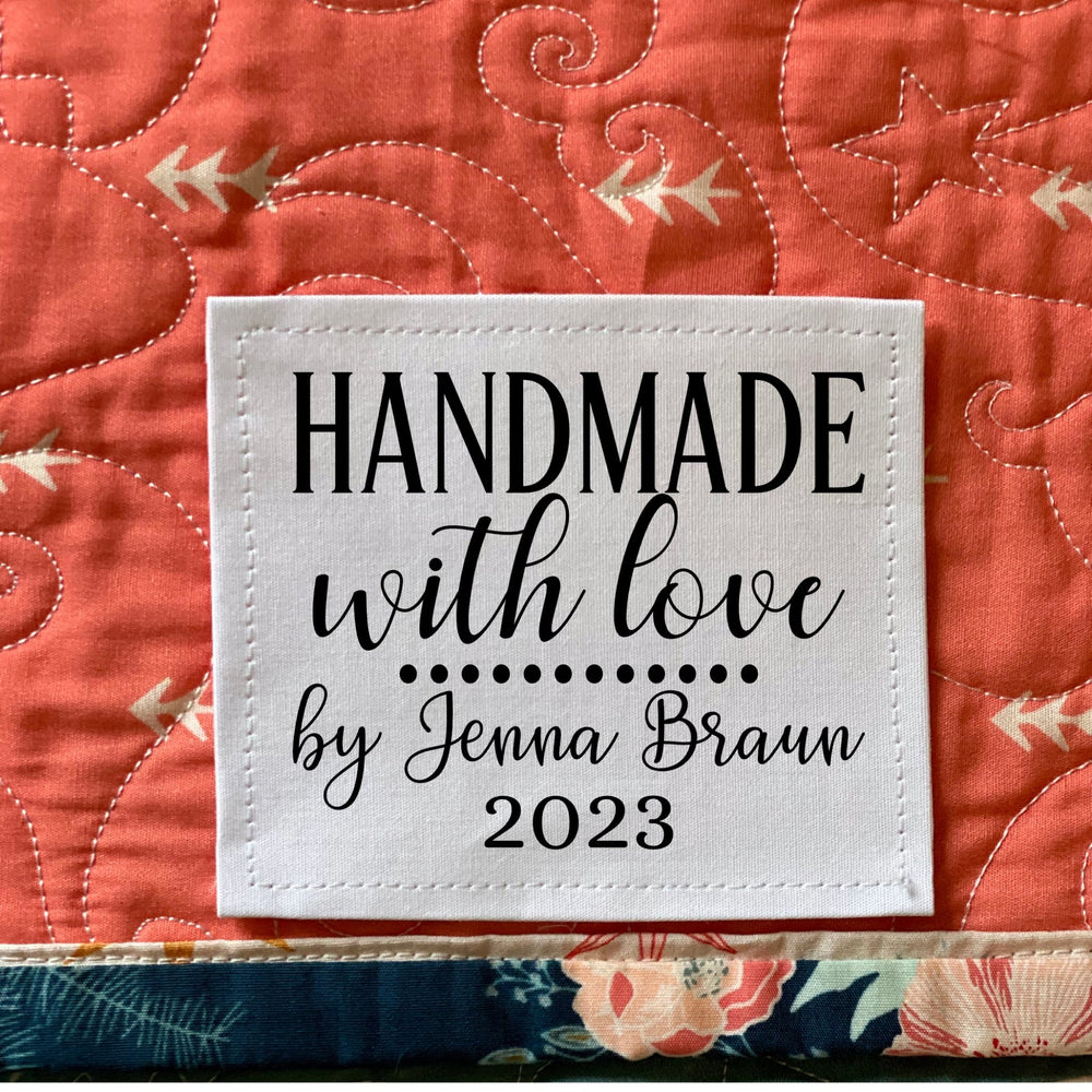 Handmade with Love Quilt Labels – Personalized Name (Set of 9) - Jammin Threads