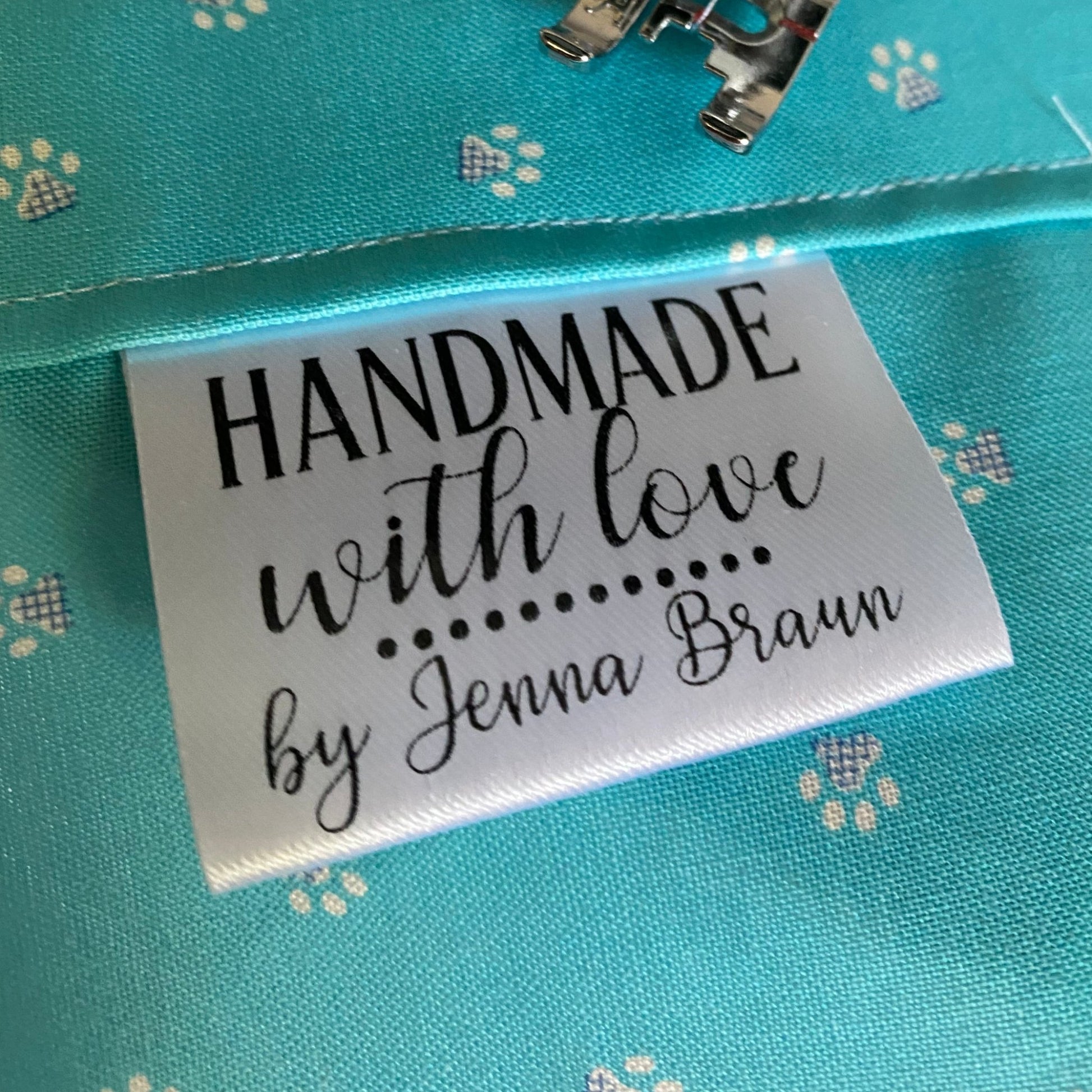 Handmade with Love Satin tags - Jammin Threads