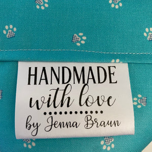 Handmade with Love Satin tags - Jammin Threads