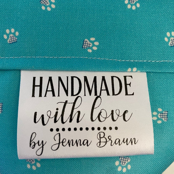 Handmade with Love Satin tags - Jammin Threads