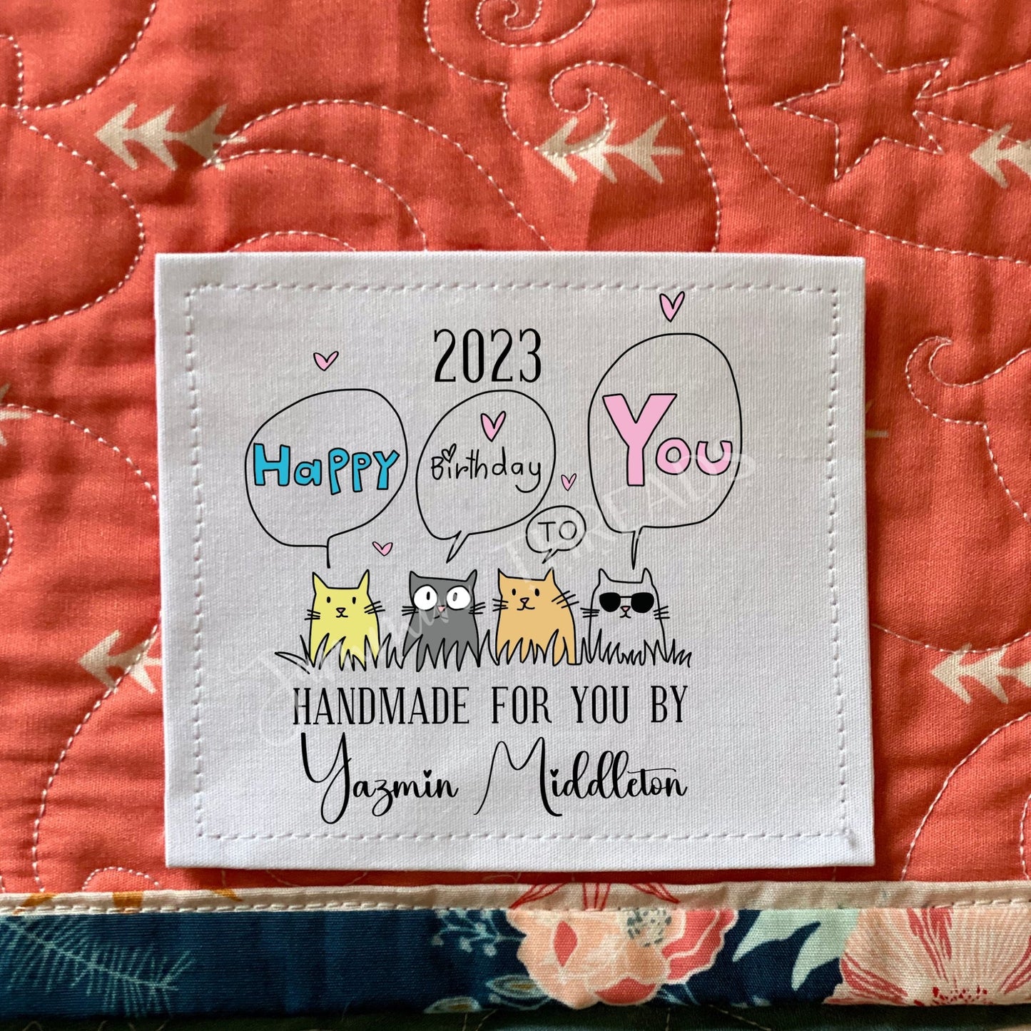 Happy Birthday to You - Personalized Birthday Quilt Labels - Jammin Threads