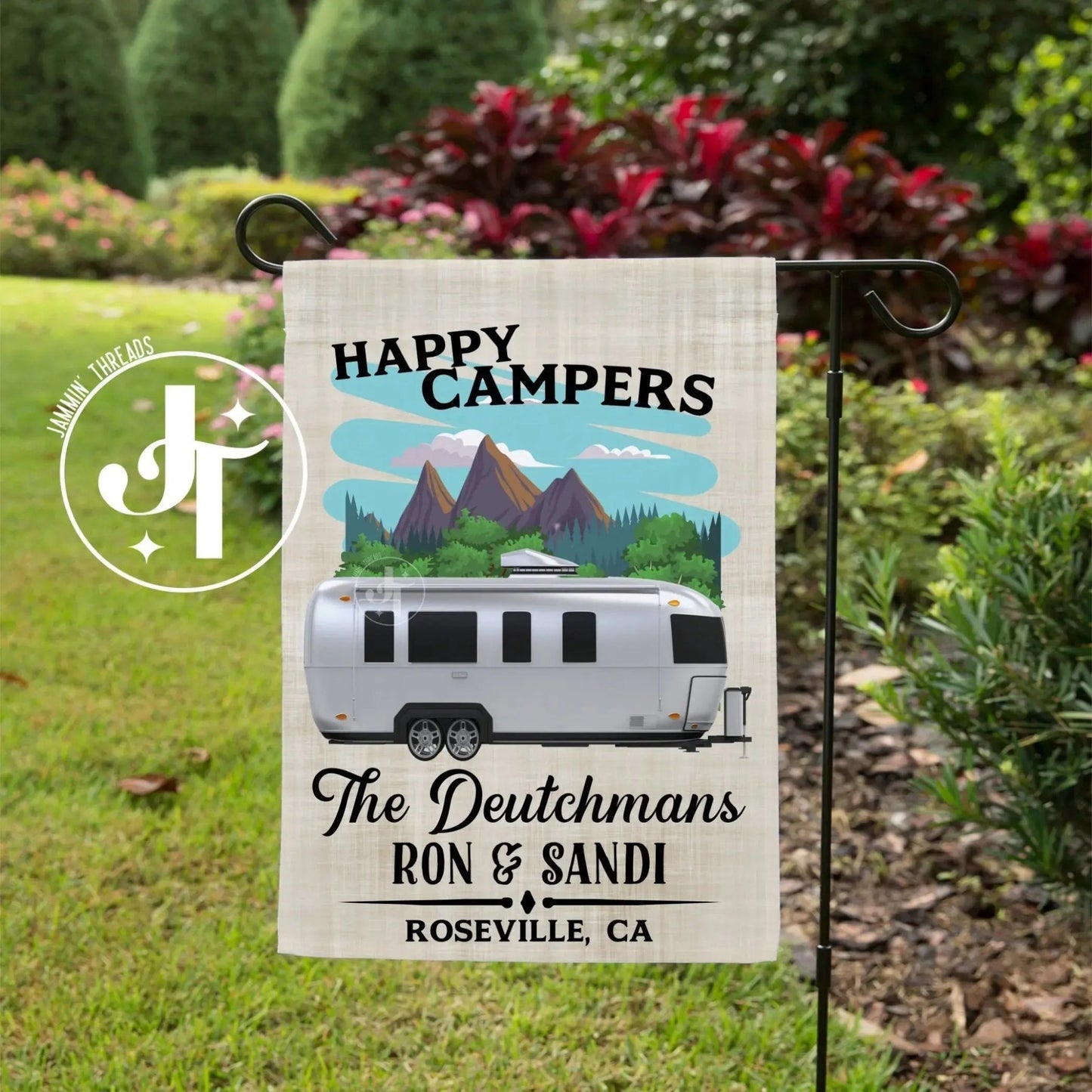 Airstream Happy Camper flag  - Jammin Threads