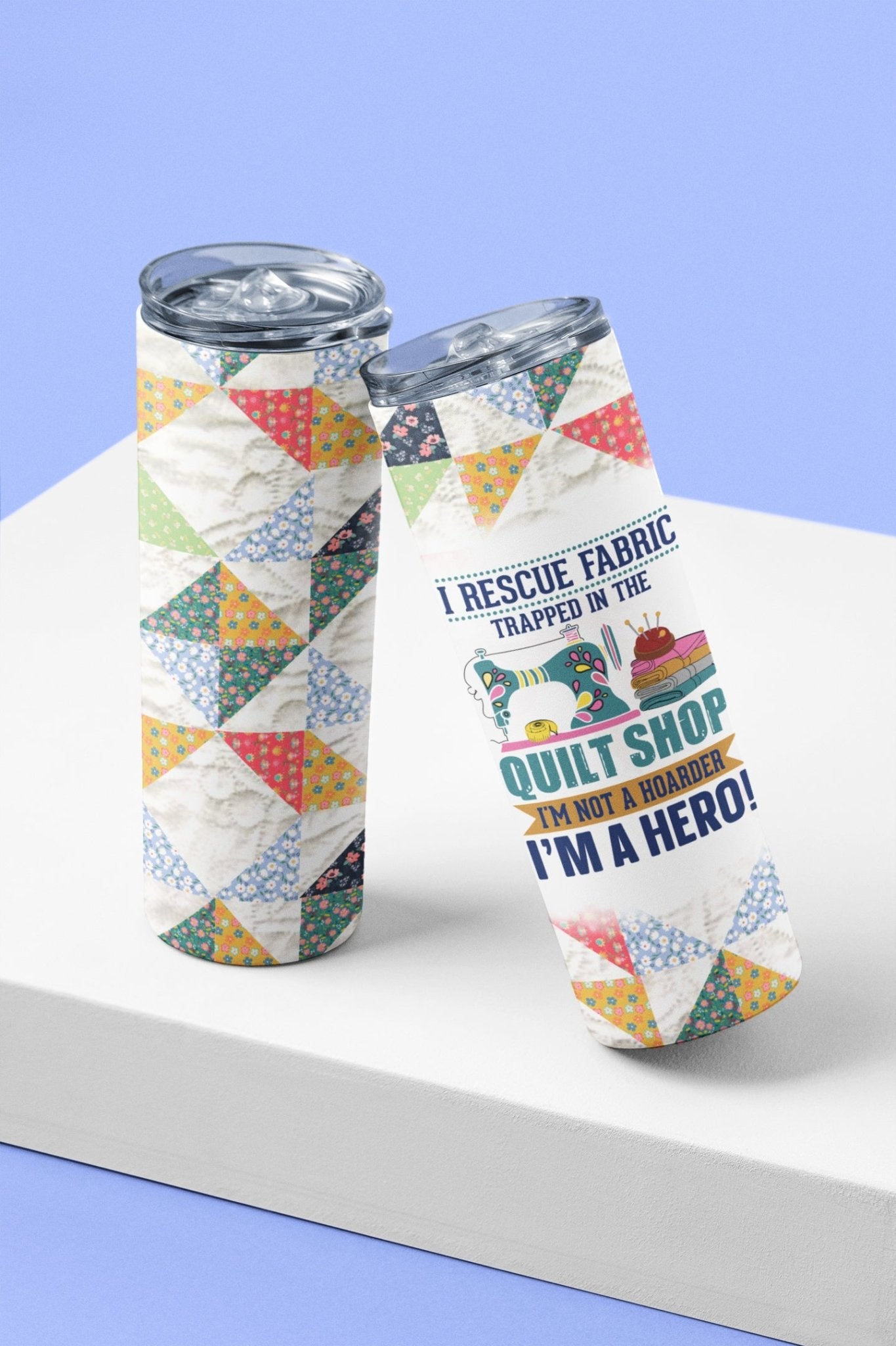I Rescue Fabric - Funny, Sewing & Quilting Skinny Tumbler - Jammin Threads