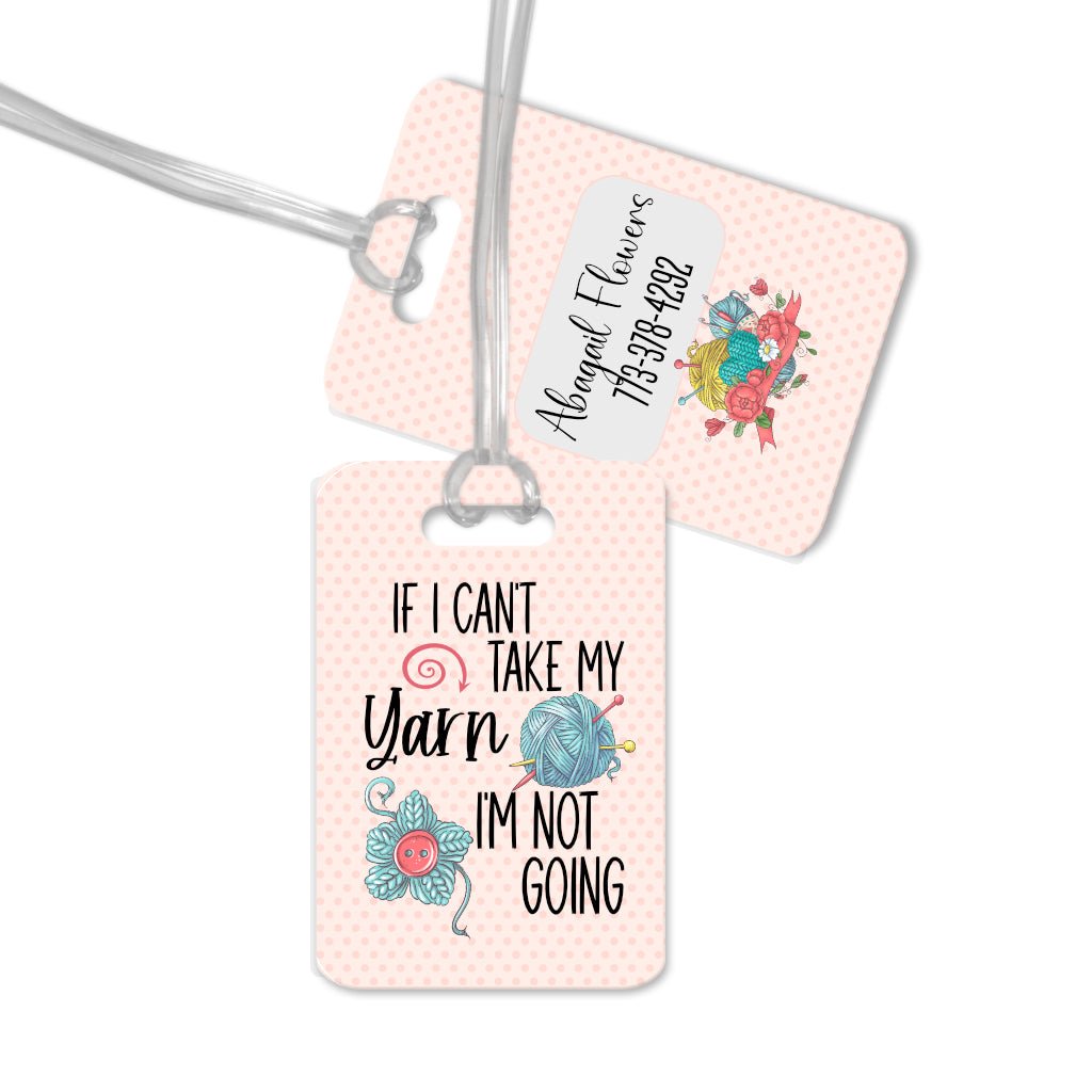 Knitting luggage tag and crochet luggage tag - Jammin Threads