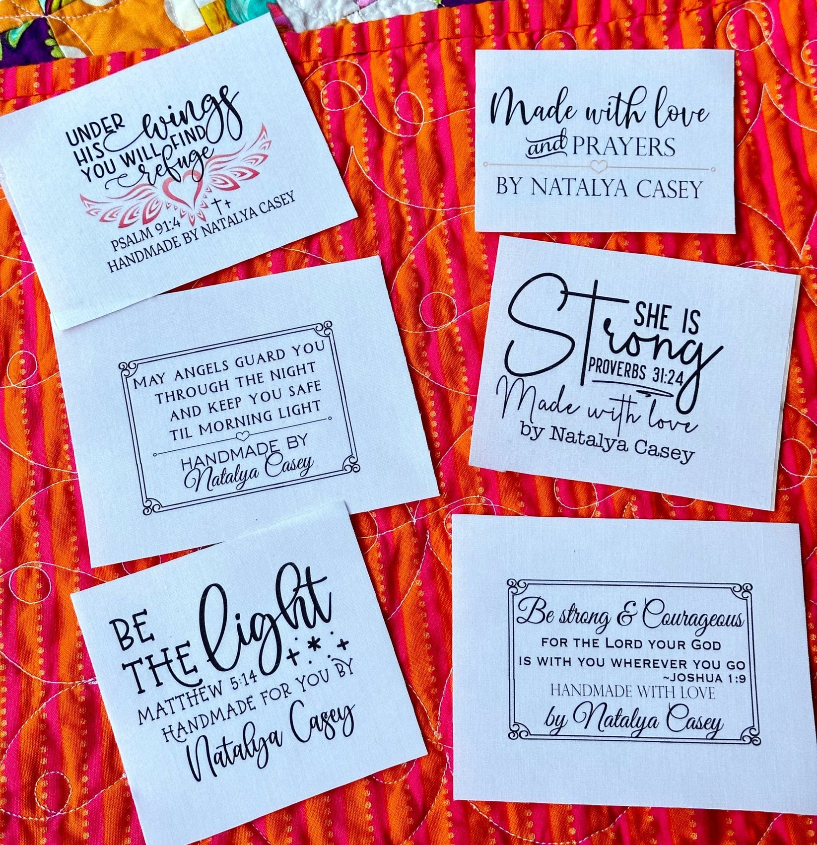 Inspirational Quilt Label Assortment. Personalized Christian quilt lab ...