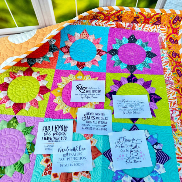 Inspirational Quilt Label Assortment - Personalized Christian Quilt Label Assortment - Jammin Threads