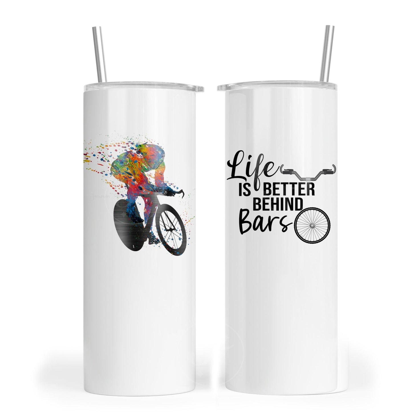 Life is better behind bars - cycling drinkware - Jammin Threads