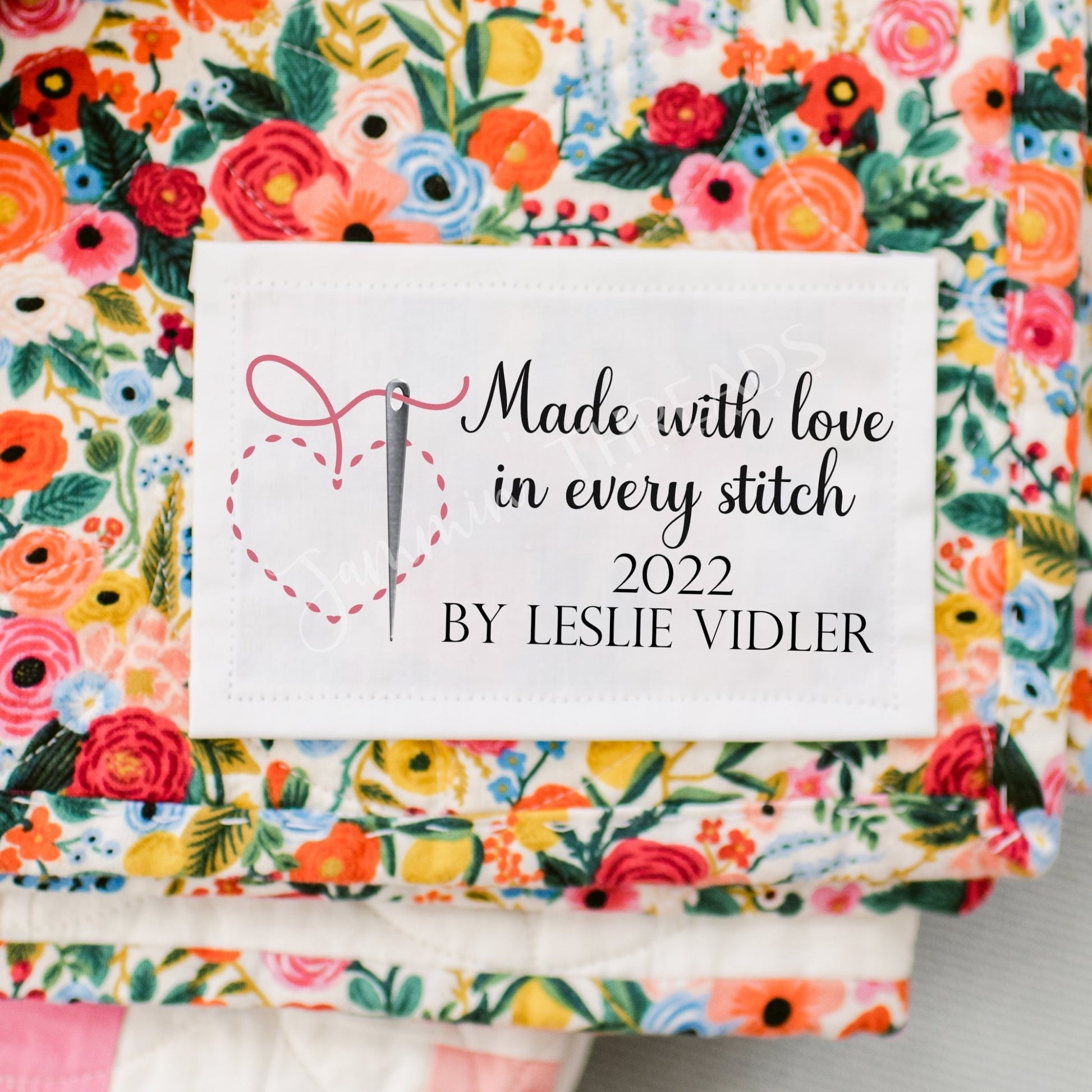 Love in Every Stitch Quilt Labels - Personalized Blanket or Quilt Labels - Jammin Threads