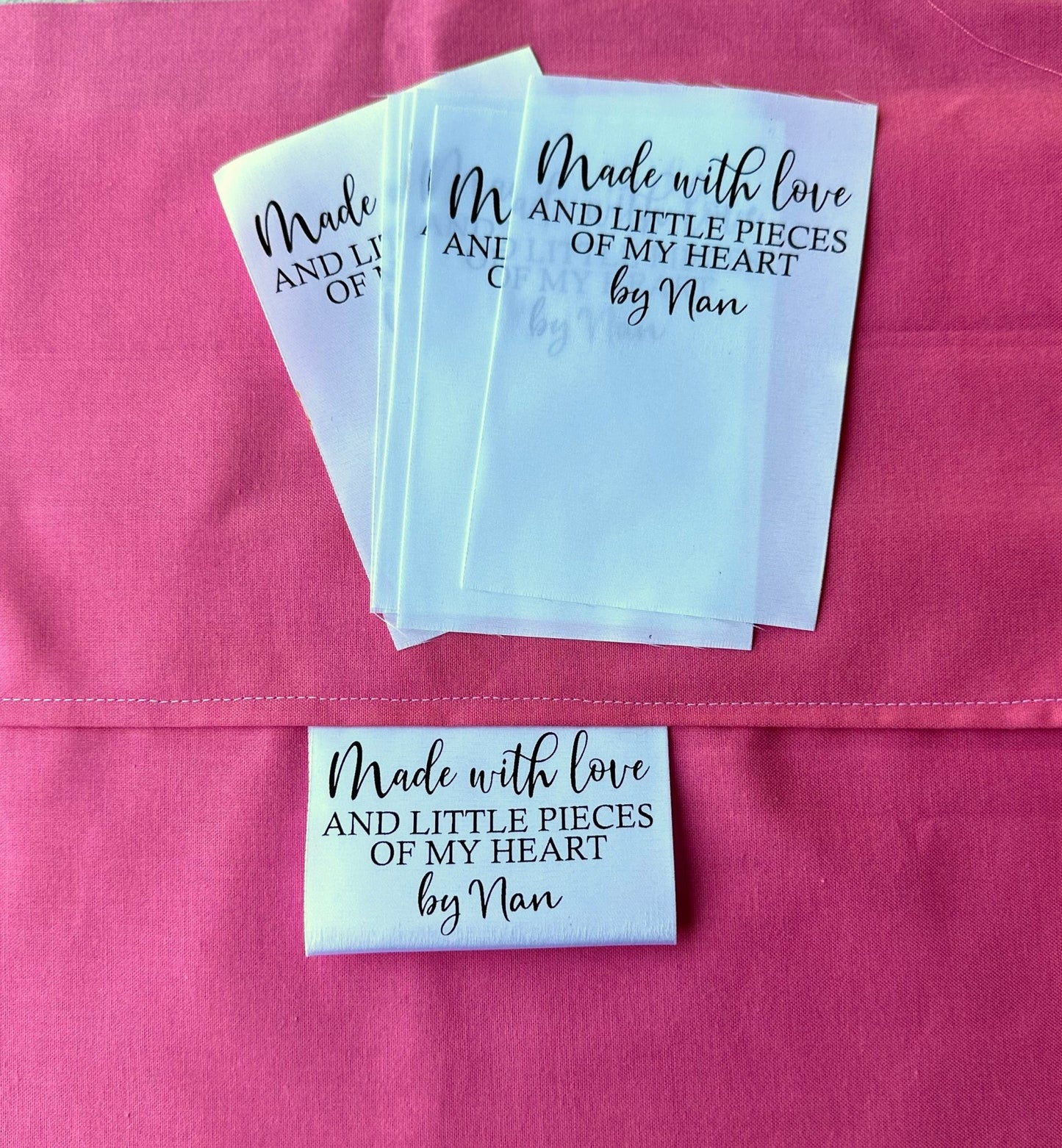 Made with Love and Little Pieces of My Heart - Personalized Satin Tags - Jammin Threads