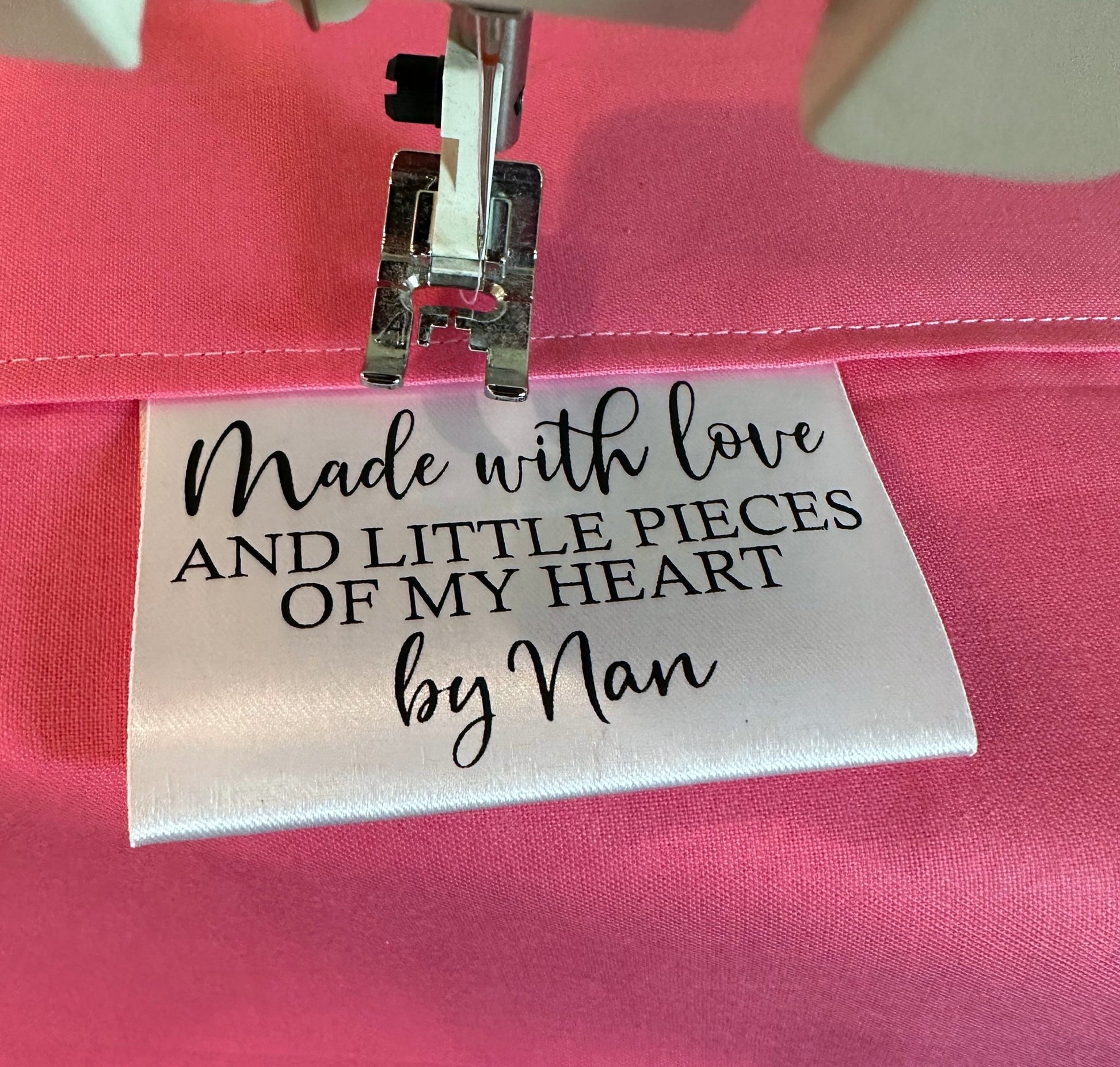 Made with Love and Little Pieces of My Heart - Personalized Satin Tags - Jammin Threads