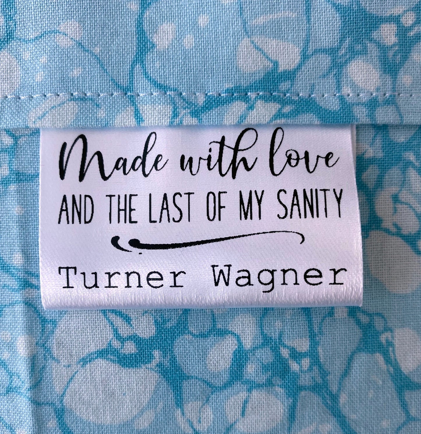 Made with Love and the Last of My Sanity - Funny, Personalized Satin Labels - Jammin Threads