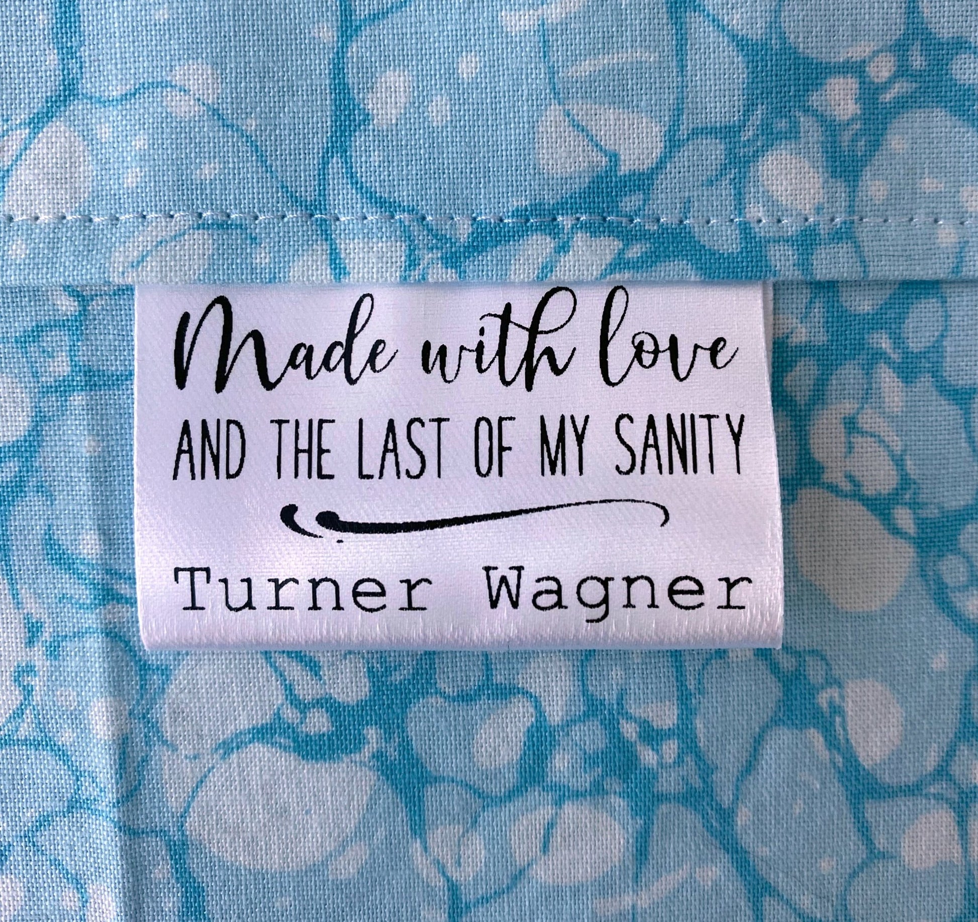 Made with Love and the Last of My Sanity - Funny, Personalized Satin Labels - Jammin Threads