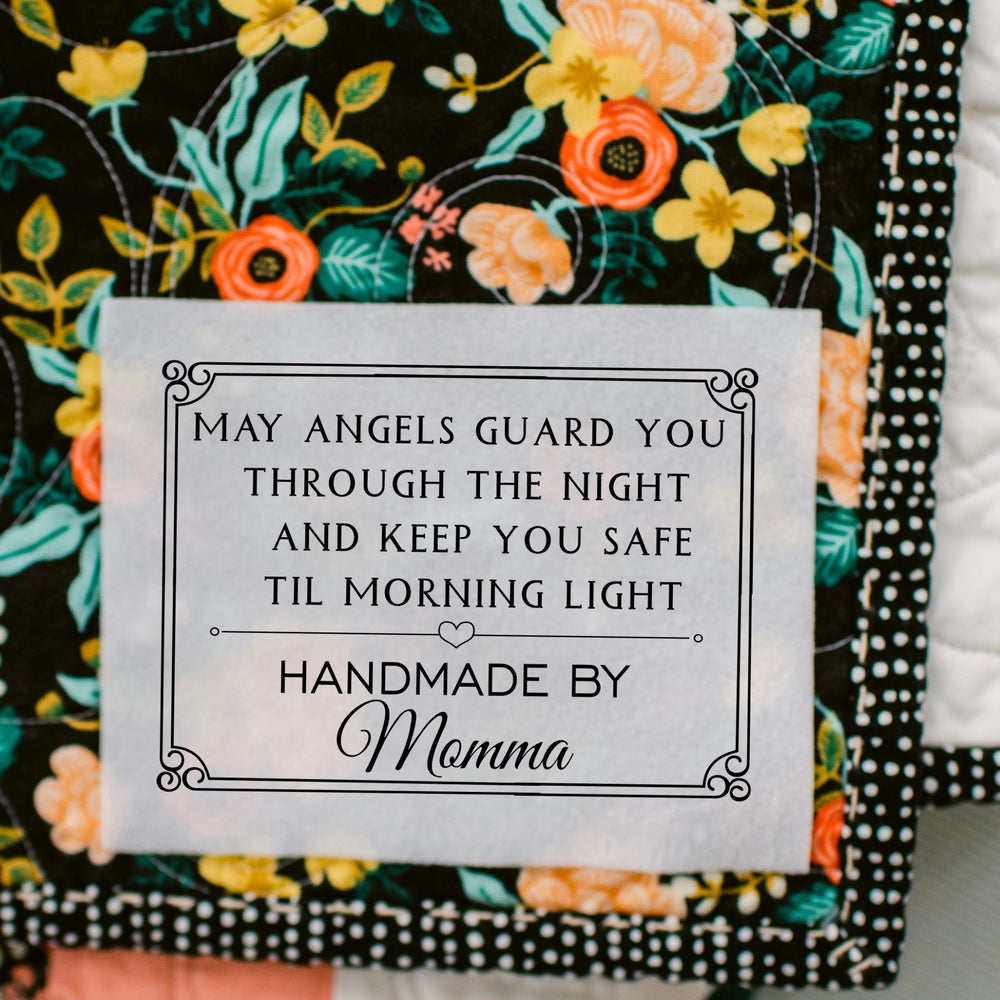 May Angels Guard You Through the Night - Personalized Quilt Labels - Jammin Threads