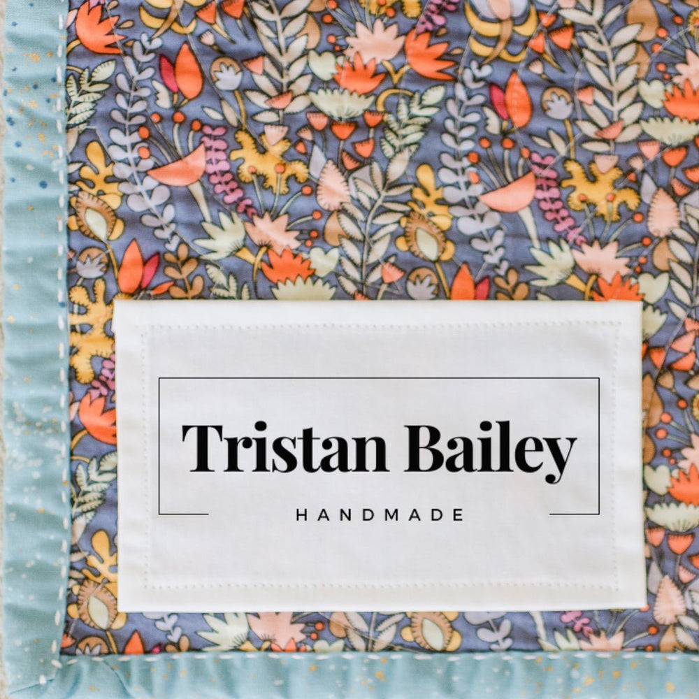 Minimalist Logo Quilt Label with Name Frame – Personalized 3x1" Handmade Label – Professional Modern Quilt Tag – 8 per Sheet - Jammin Threads