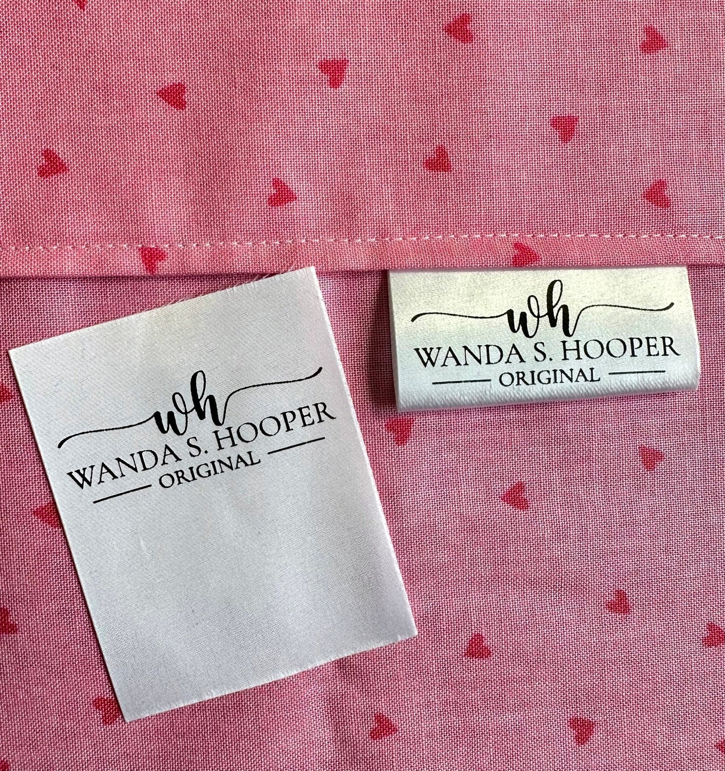 Modern Logo satin tags and labels for sewing and quilting - Jammin Threads