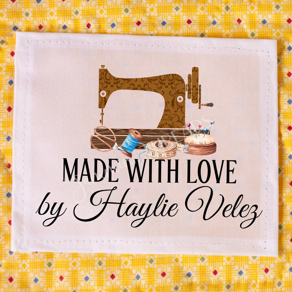 Personalized Sewing Machine Quilt Label | Made With Love Custom Quilt Tag - Jammin Threads