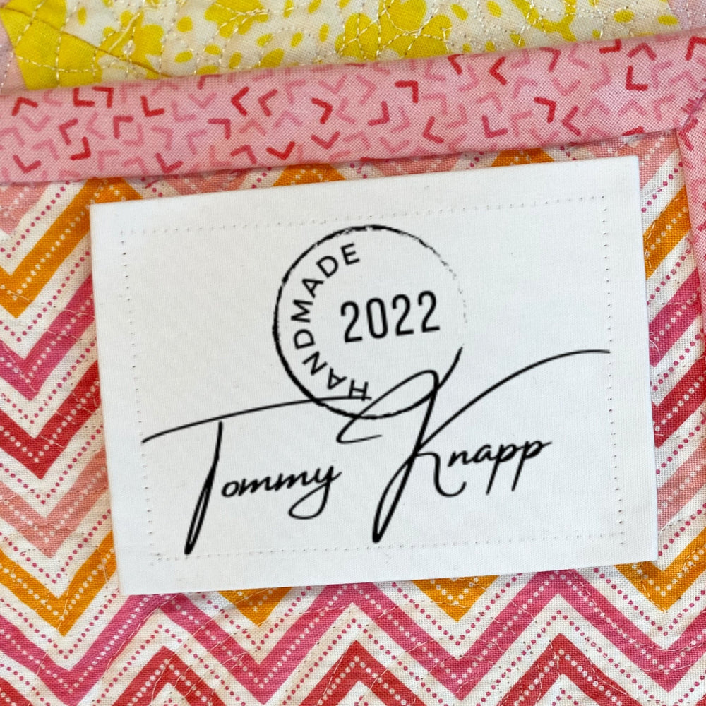 Vintage Postmark Quilt Labels – Personalized Handmade By Quilt Label with Year & Signature – Set of 8 - Jammin Threads
