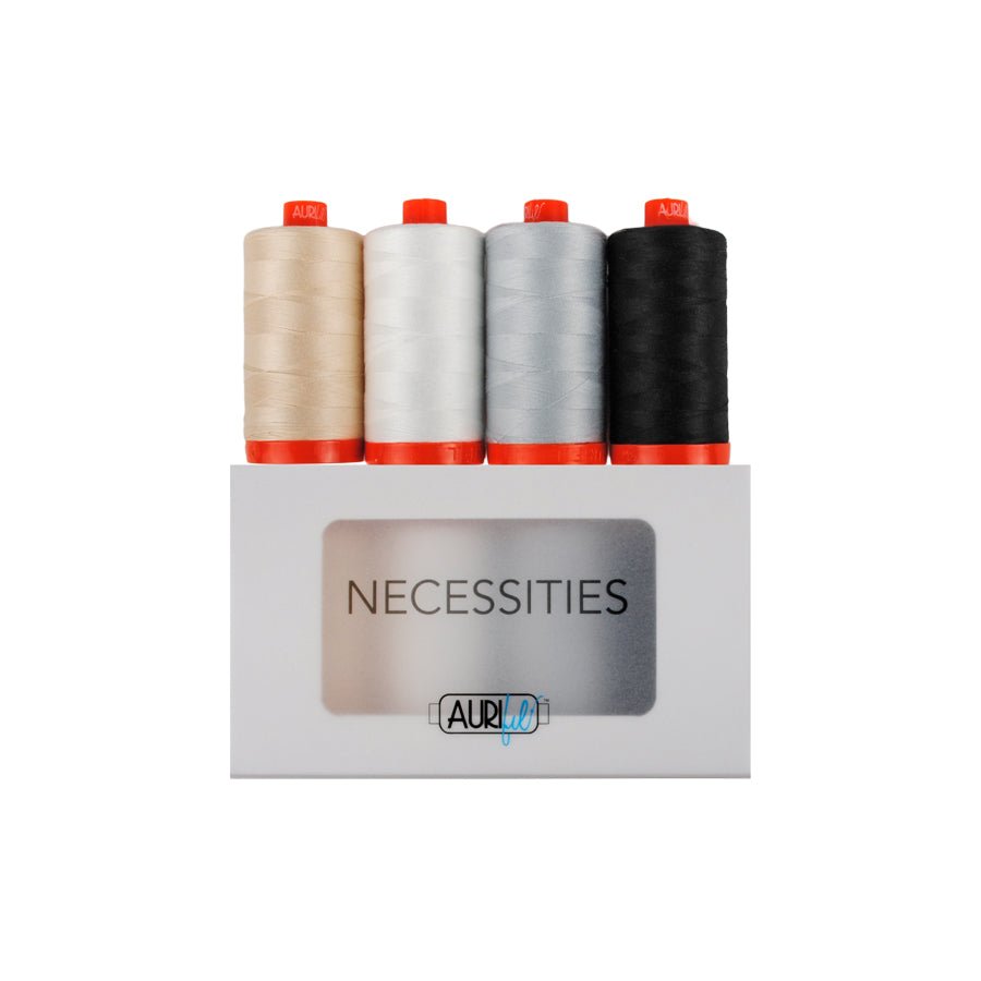 NECESSITIES by Aurifil Set - 4 large spools of cotton - 50WT Thread - Jammin Threads