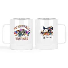 Not Sewing with A Full Bobbin. Funny Sewing and Quilting Mug - Jammin Threads