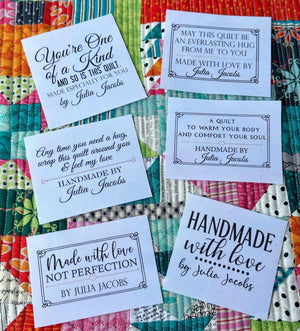 Personalized Quilt Label Assortment - Handmade Quilt Label Assortment - Jammin Threads