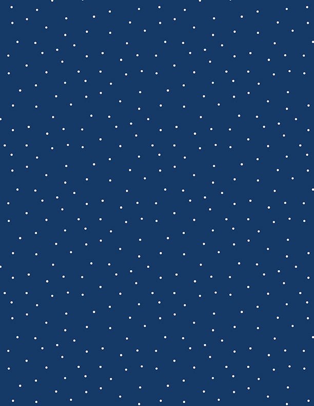 Pindots Navy with White Quilt Fabric by Wilmington Prints. - Jammin Threads