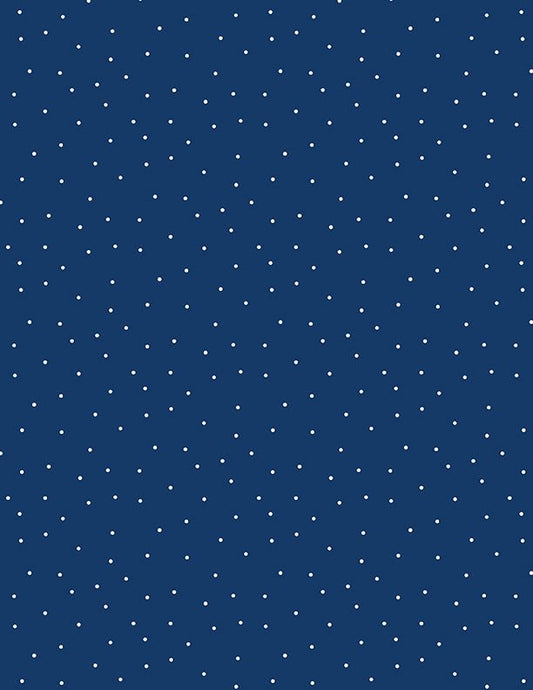 Pindots Navy with White Quilt Fabric by Wilmington Prints. - Jammin Threads