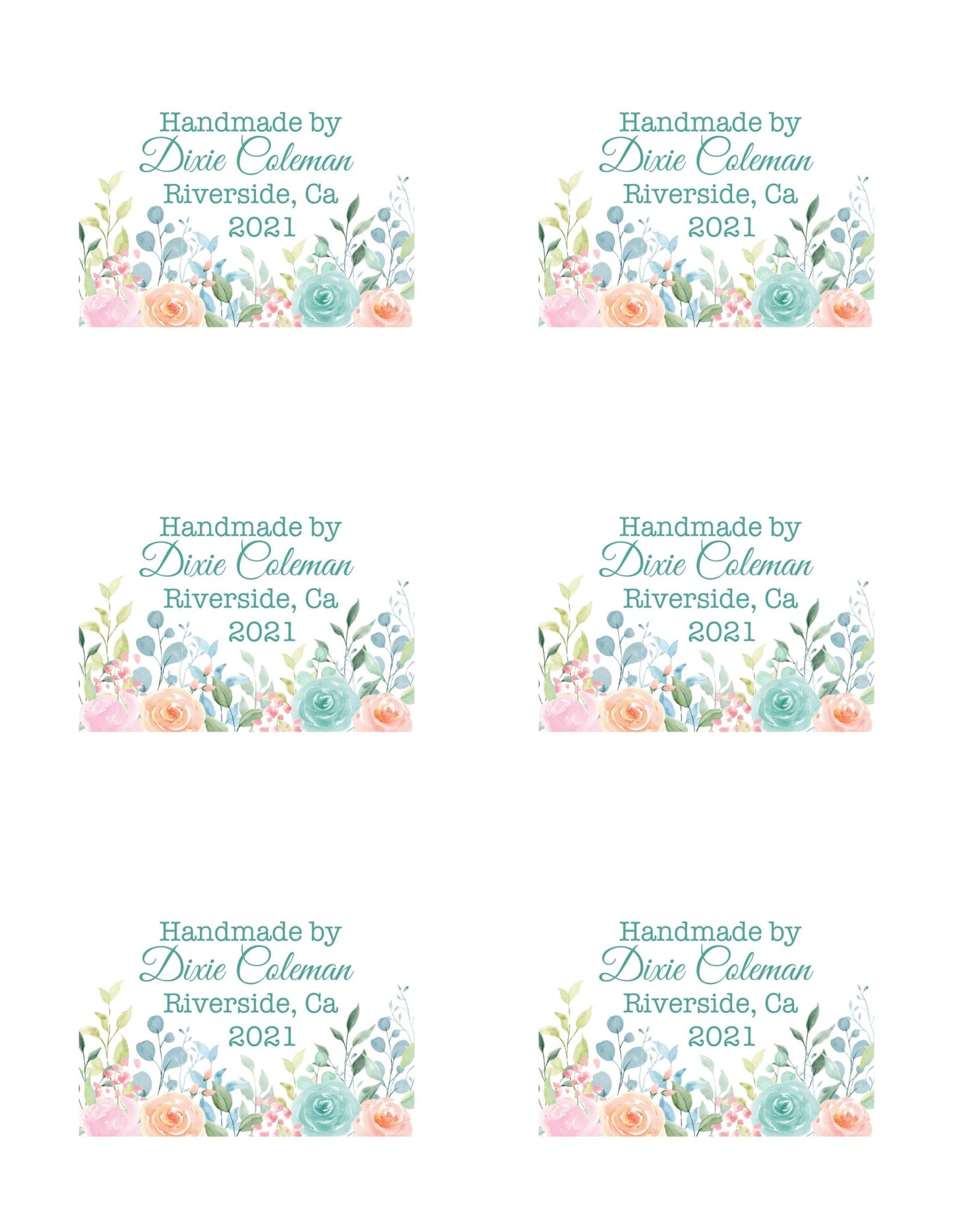Pretty Floral Quilt Labels - Jammin Threads