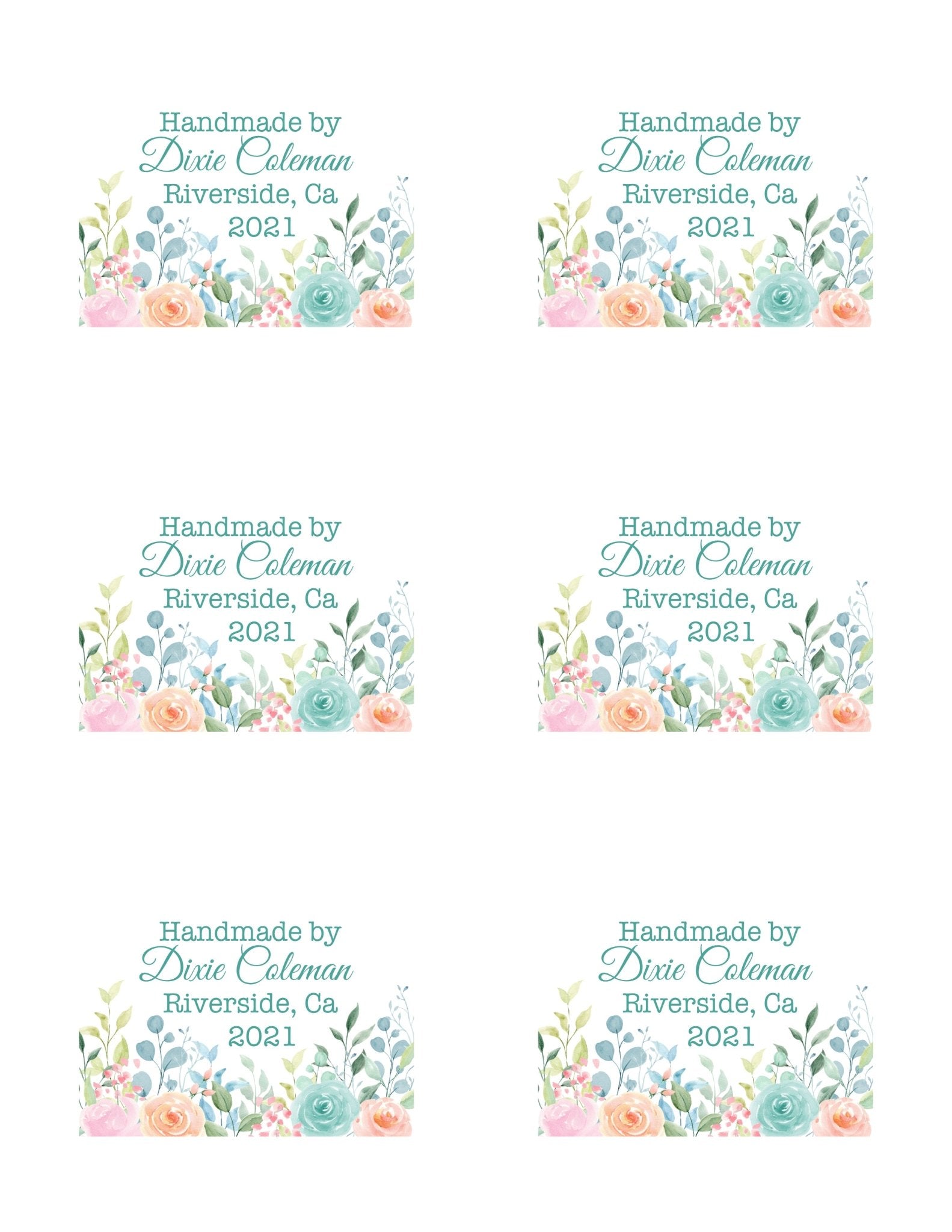 Pretty Floral Quilt Labels - Jammin Threads