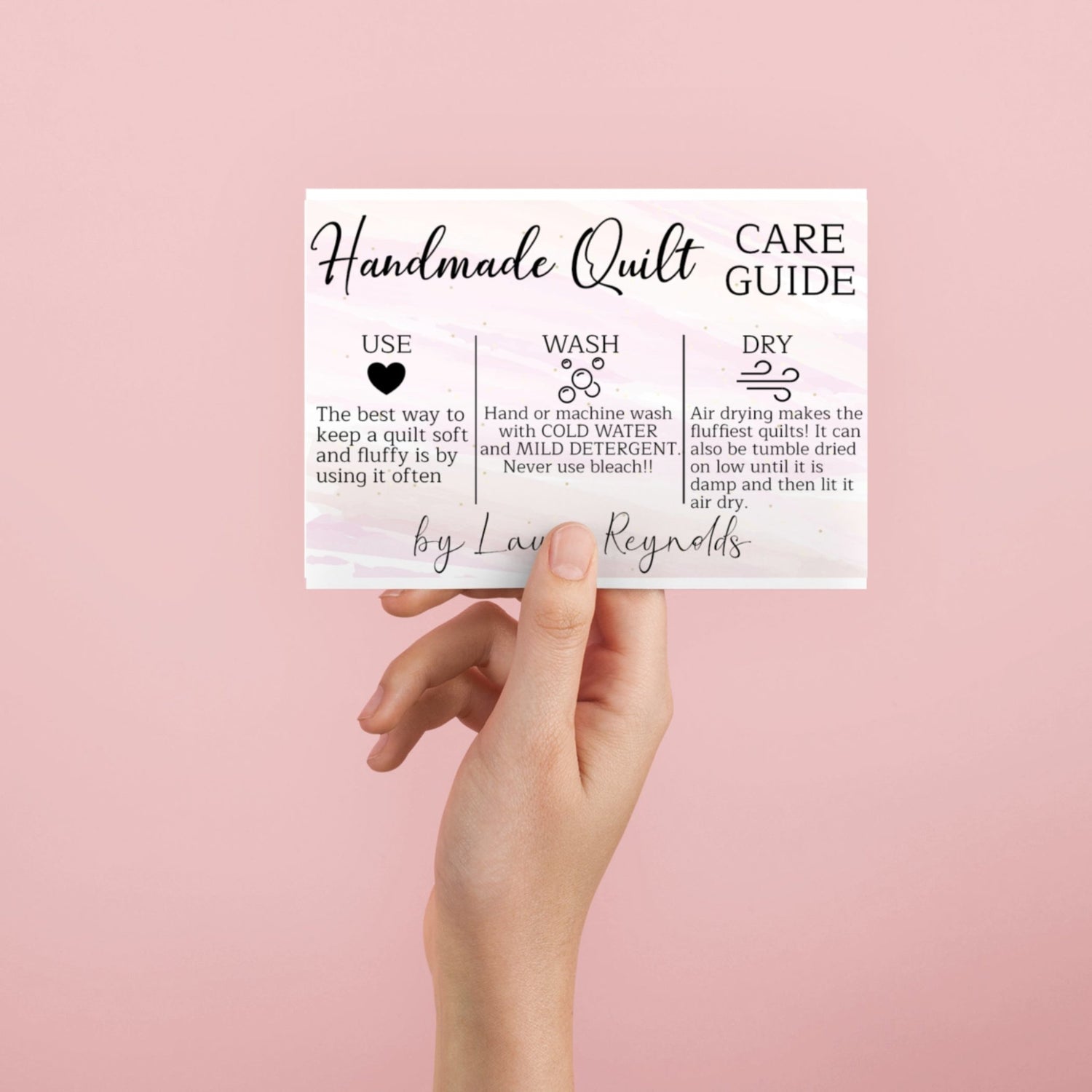 Quilt Care Card - Download & Print - Jammin Threads