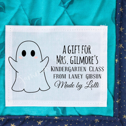Quilt Ghost Labels - Personalized kid's quilt labels with little ghosts in 2 options - Jammin Threads