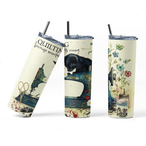 Quilting. Because Murder is Wrong. Funny tumbler for modern quilters - Jammin Threads