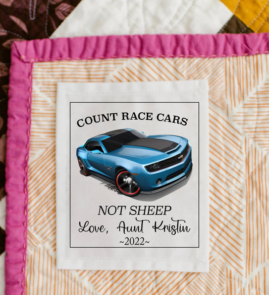 Race Car Quilt Label - Jammin Threads