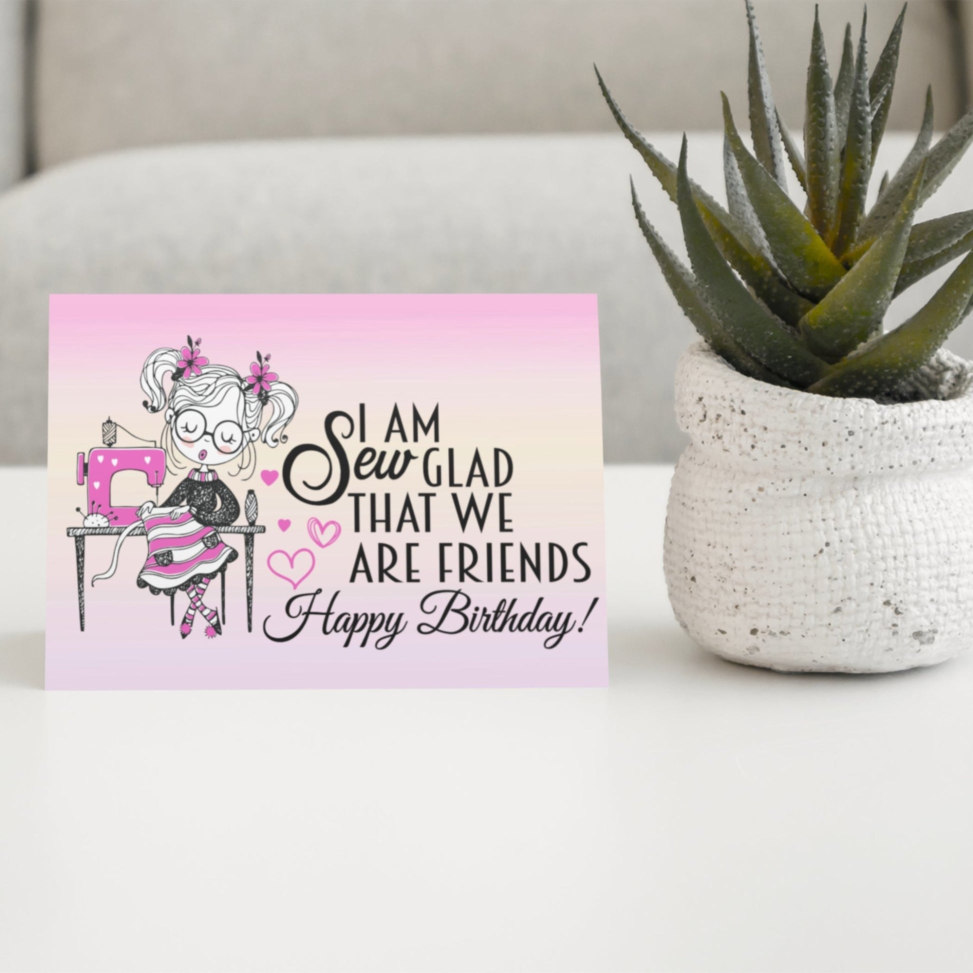 Sewing Birthday Card - Jammin Threads
