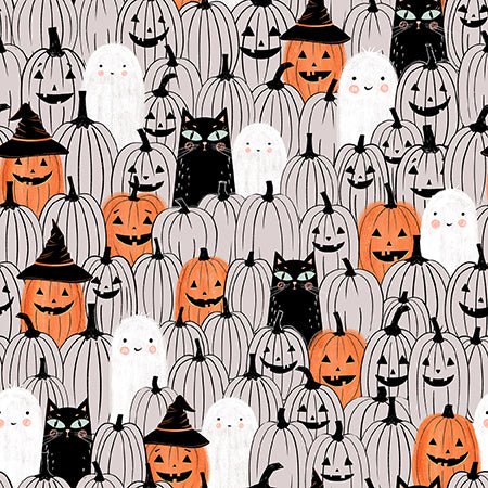 Starlight Spooks Pumpkin Patch. Quilt Fabric by Elena Amo for Paintbrush Studios - Jammin Threads