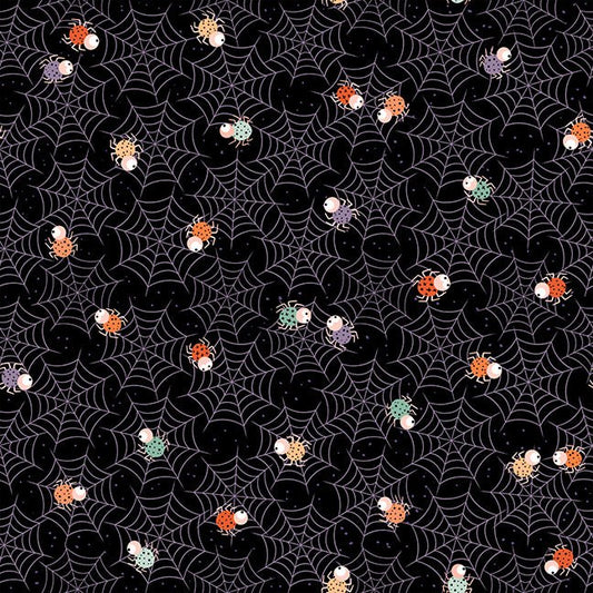 Starlight Spooks Spiders. Quilt Fabric by Elena Amo for Paintbrush Studios - Jammin Threads