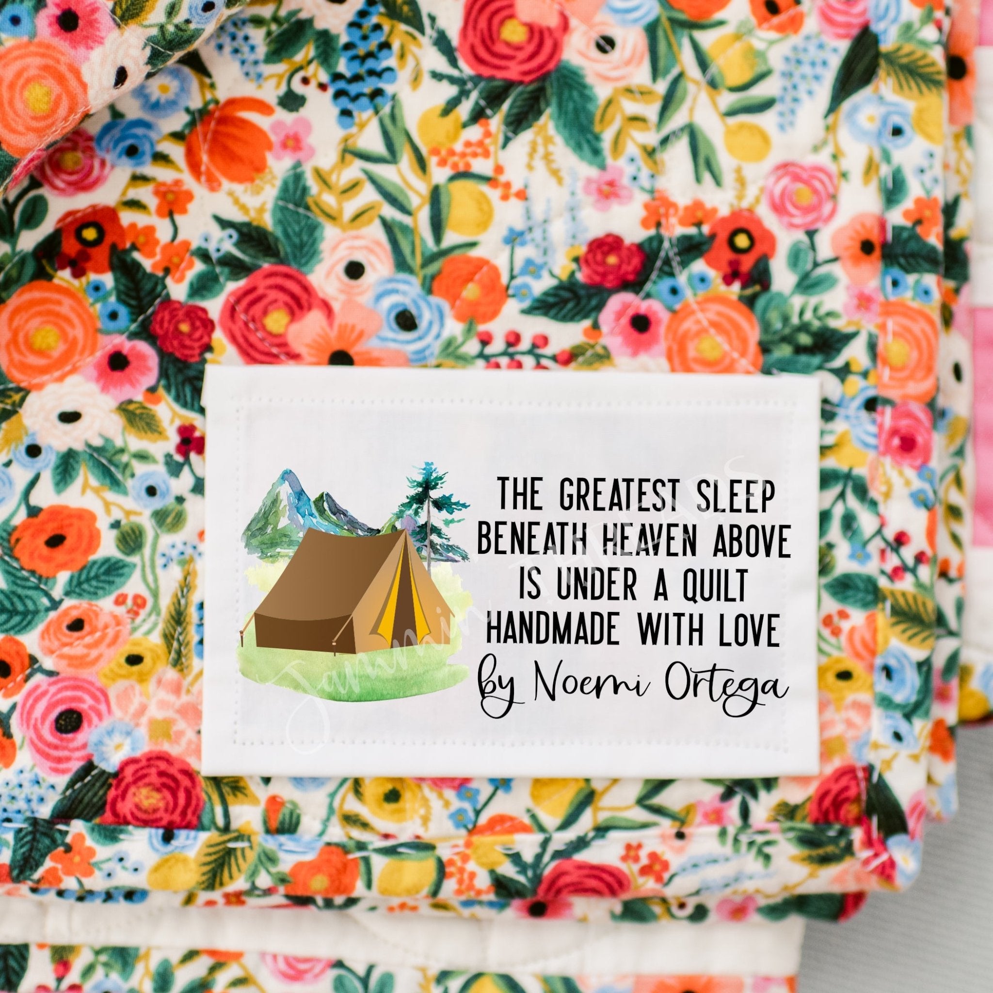 Tent Camping Quilt Labels - Personalized Camping Quilt Lables – Jammin ...