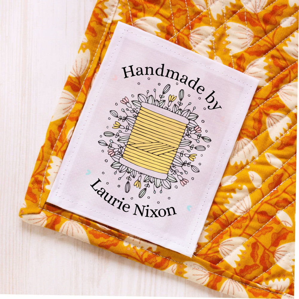 Personalized Spool of Thread Quilt Labels - Jammin Threads
