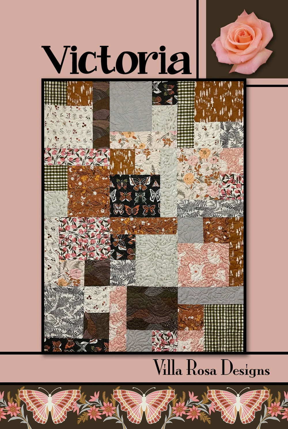 Victoria Quilt Pattern by Villa Rosa Designs. Beginner friendly. Fat Quarter friendly - Jammin Threads