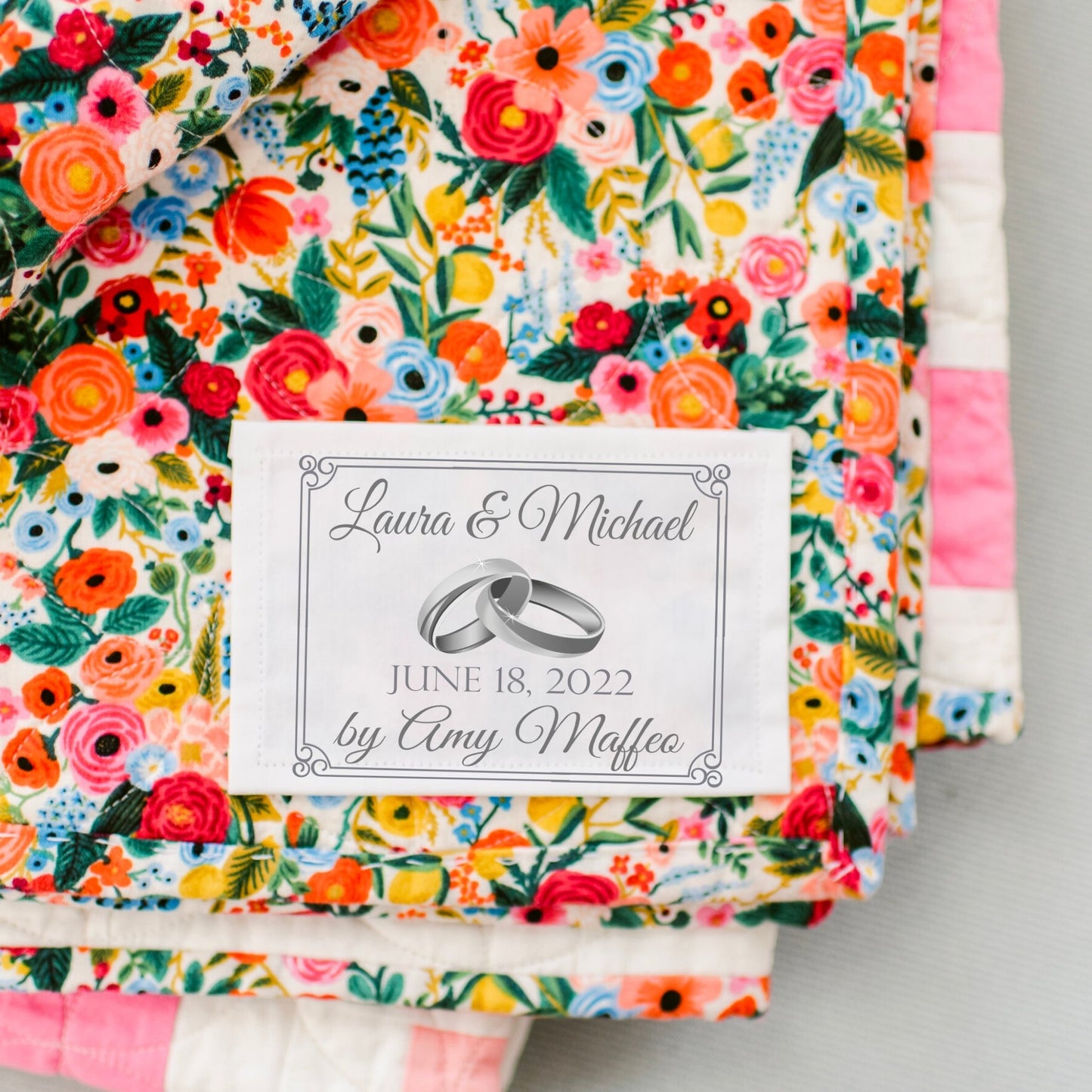 Wedding Quilt Label - Jammin Threads