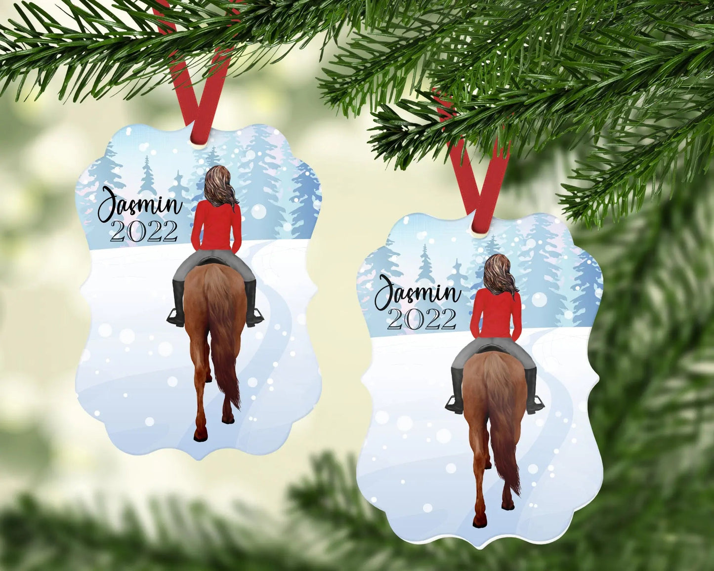 Winter Horseback Christmas Ornament - Jammin Threads