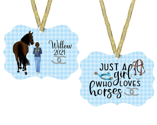 Young Girl Who Loves Horses Ornament - Jammin Threads