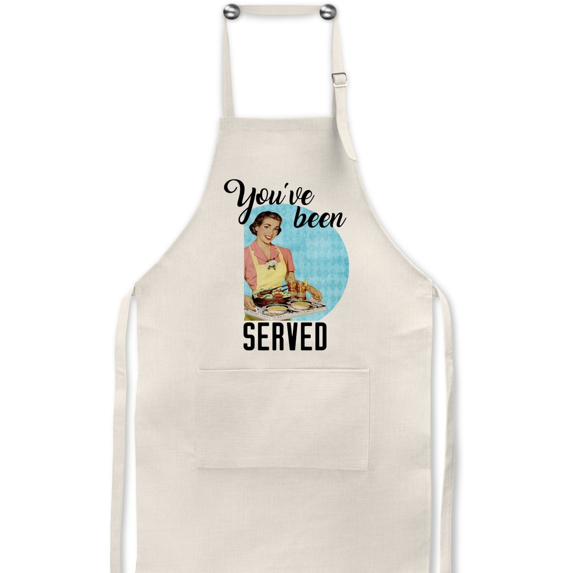 You've Been Served - Retro Housewife Linen Apron - Jammin Threads