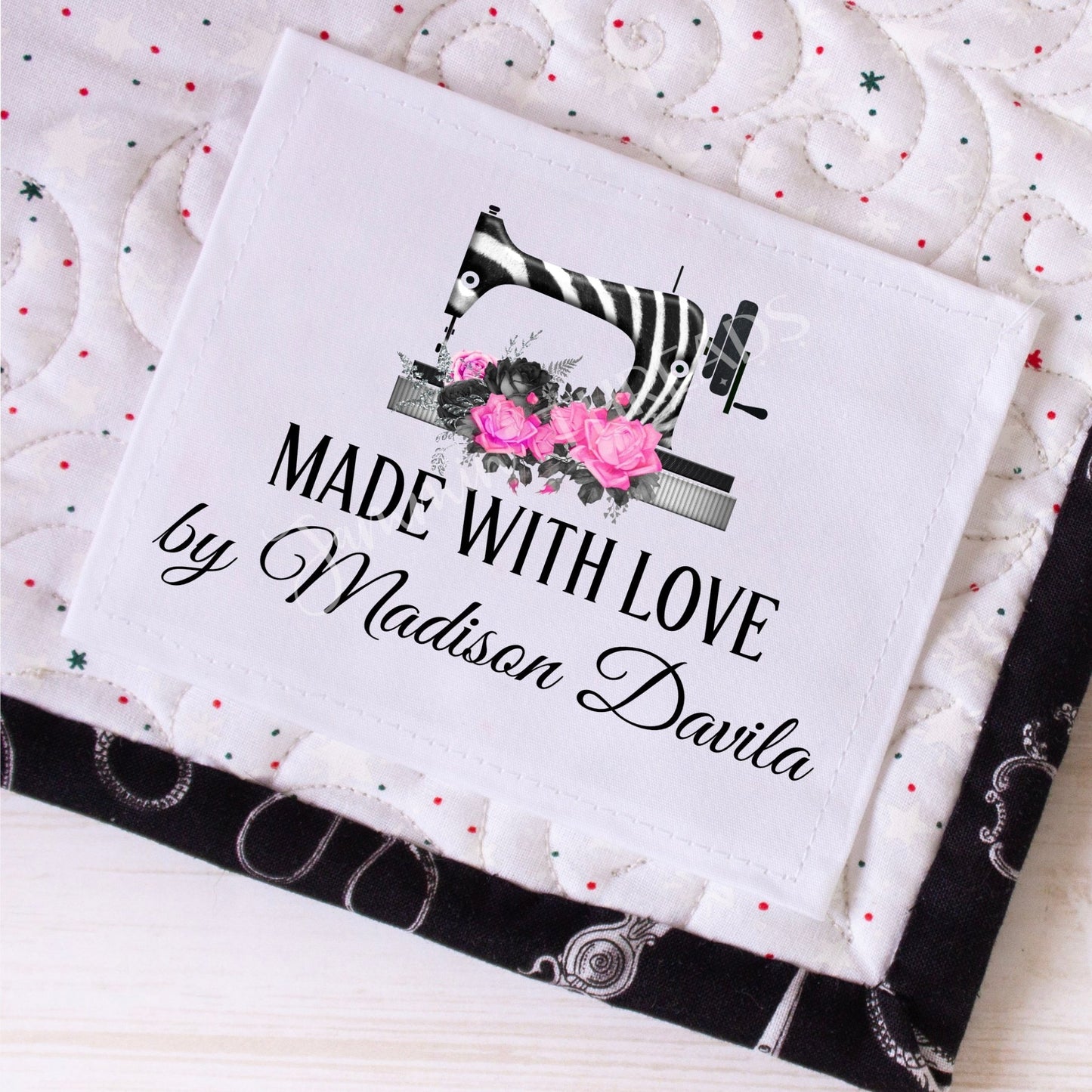 Zebra Sewing Machine - Personalized Quilt Labels - Jammin Threads